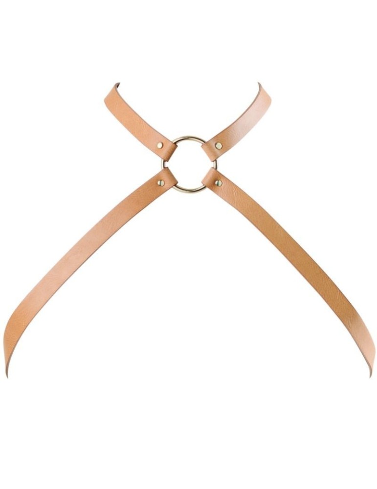 bijoux indiscrets harnais poitrine croix marron labyrinthe