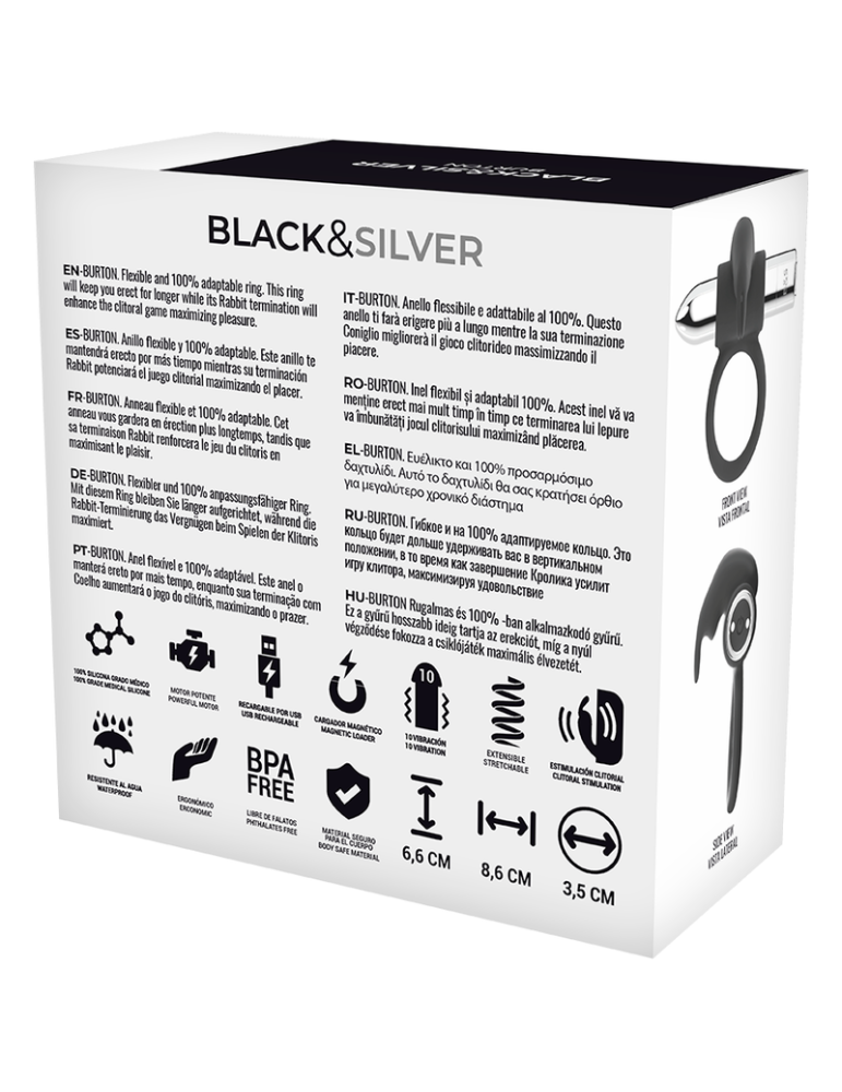 anneau rechargeable burton noir et argent 10 modes vibrant_3