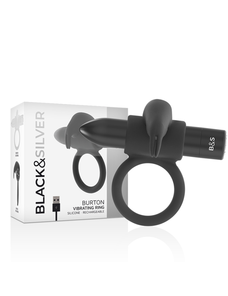anneau rechargeable burton noir et argent 10 modes vibrant noir_4
