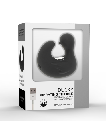 stimulateur en silicone rechargeable noir et argent doigt vibrant duckymania_8