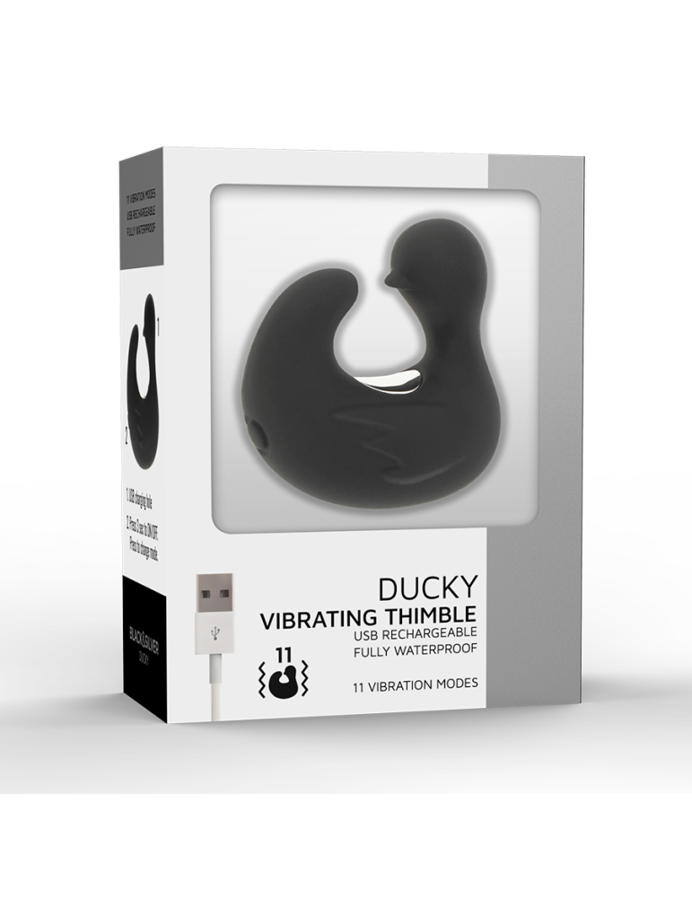 stimulateur en silicone rechargeable noir et argent doigt vibrant duckymania_8