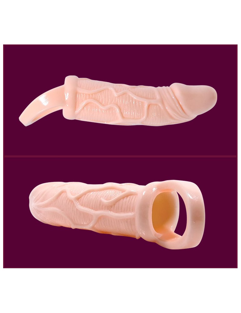 manchon d'extension de pénis baile avec vibration et sangle pour testicules 13,5 cm_3