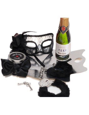 kit masque vénitien érotique noir