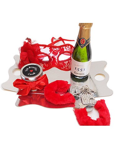 kit érotique masque vénitien rouge