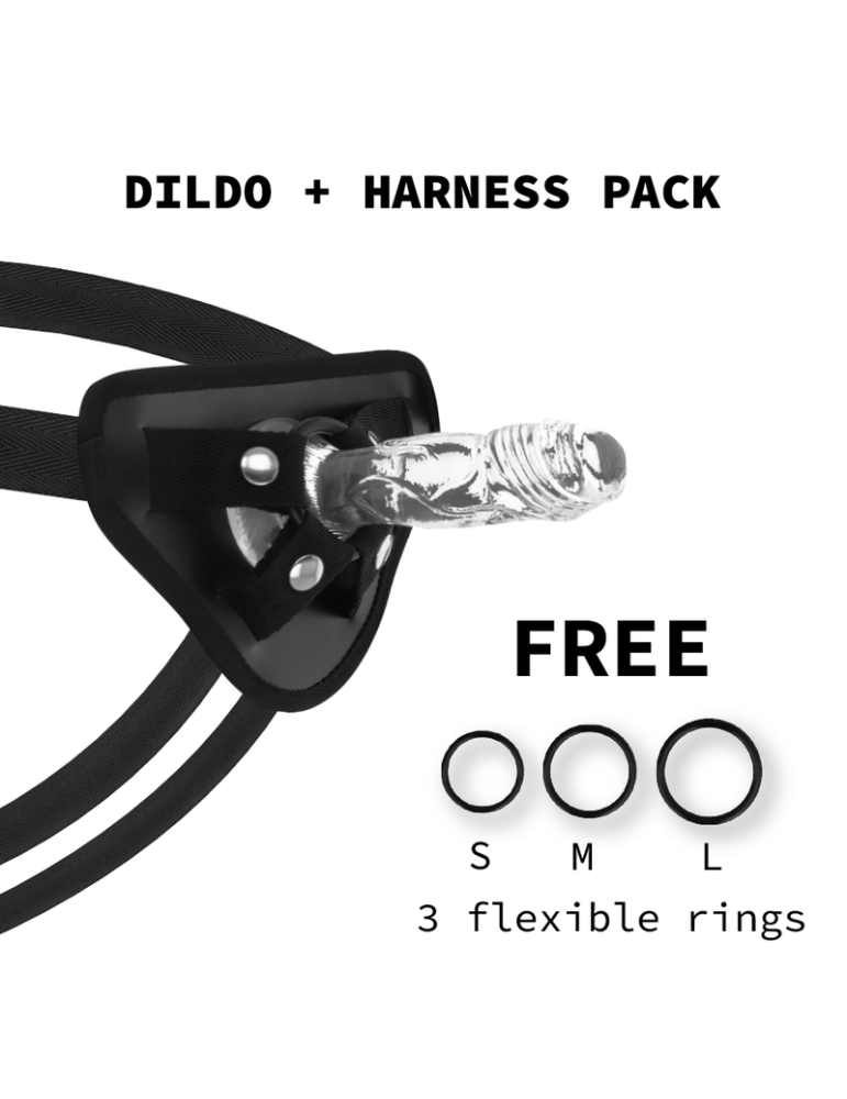 harnais xray + gode transparent 12cm x 2,6cm