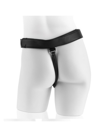 harnais de coq de roi avec pénis réaliste noir 22,9 cm