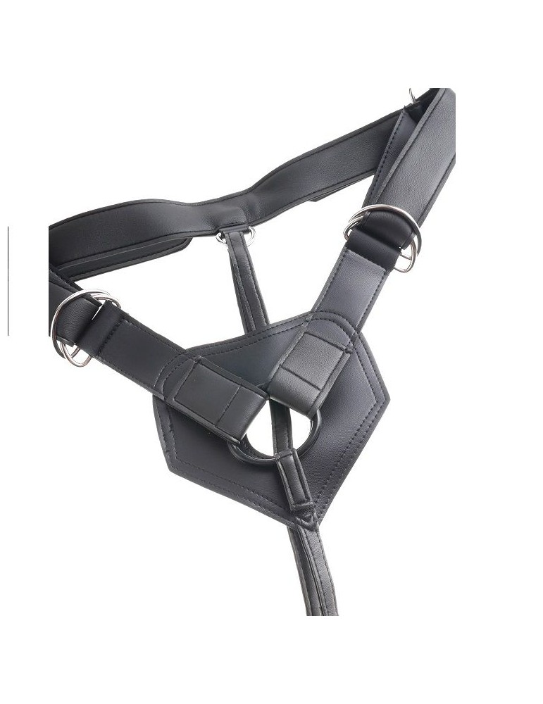 harnais de coq de roi avec pénis réaliste noir 22,9 cm_3