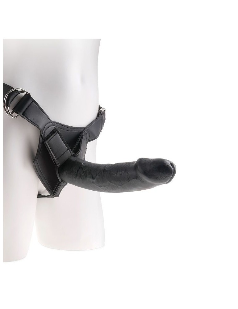 harnais de coq de roi avec pénis réaliste noir 22,9 cm_5