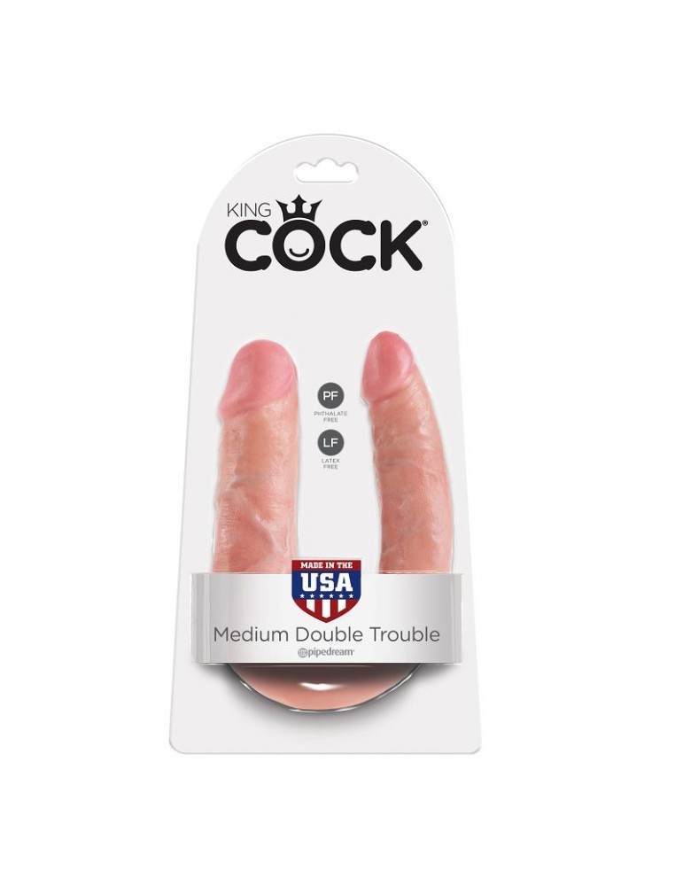king cock gode double pénétration 13,9 cm naturel