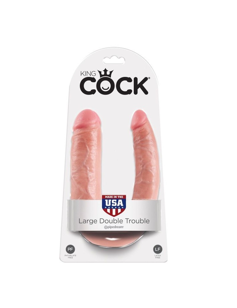 king cock gode double pénétration 17,8 cm naturel