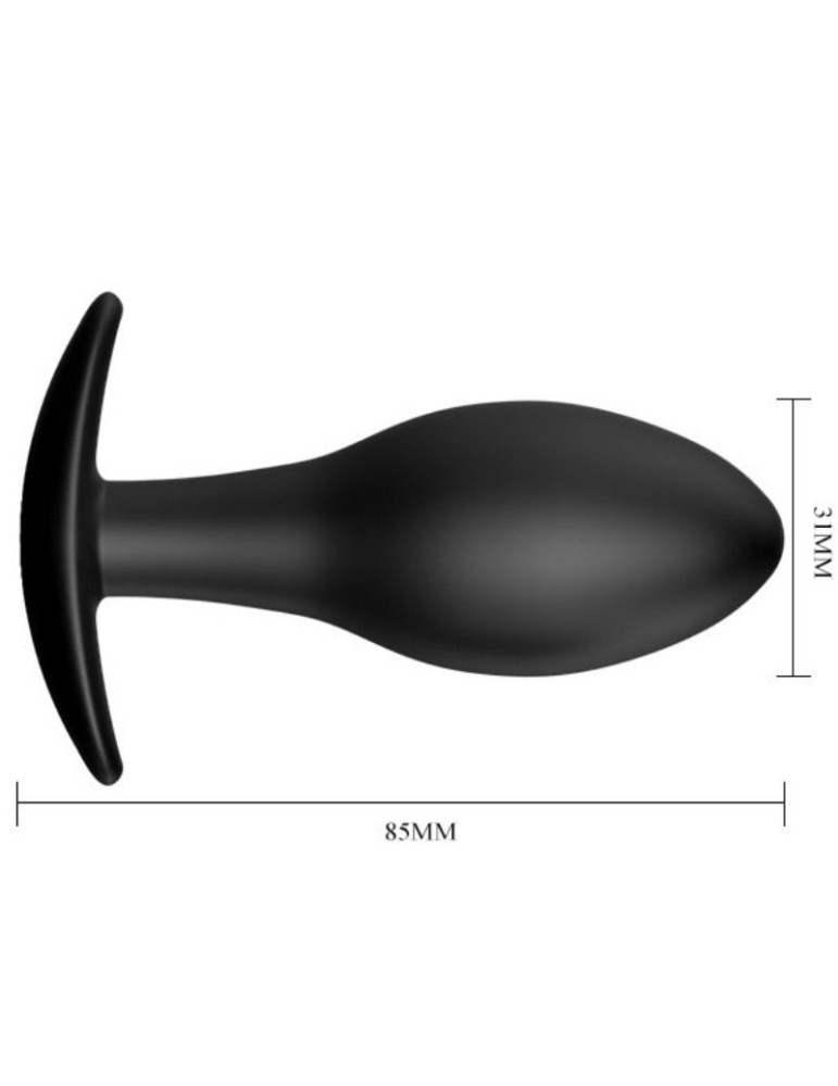 plug anal en silicone pretty love ancre 8,5 cm noir_5
