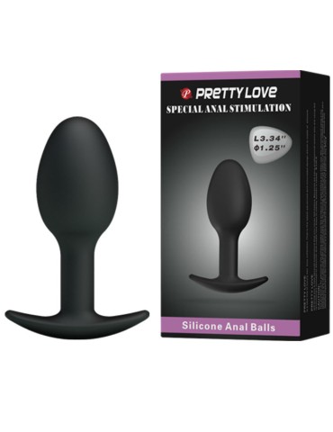 plug anal silicone pretty love 6,5 cm noir