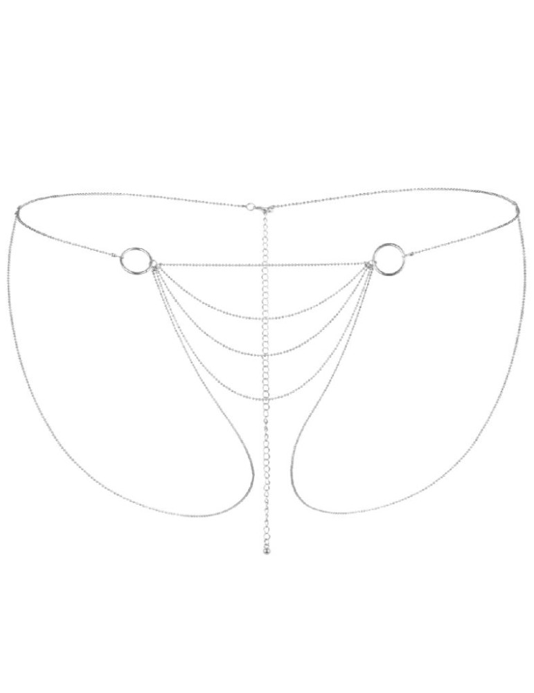 magnifique short en chaîne argenté métallisé