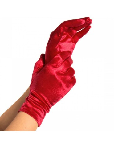 gants legavenue en satin rouge