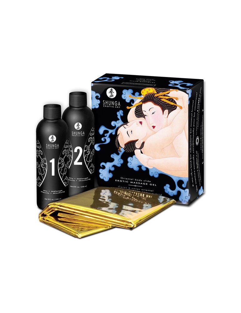 gel de massage shunga mêlée érotique oriental fruits exotiques