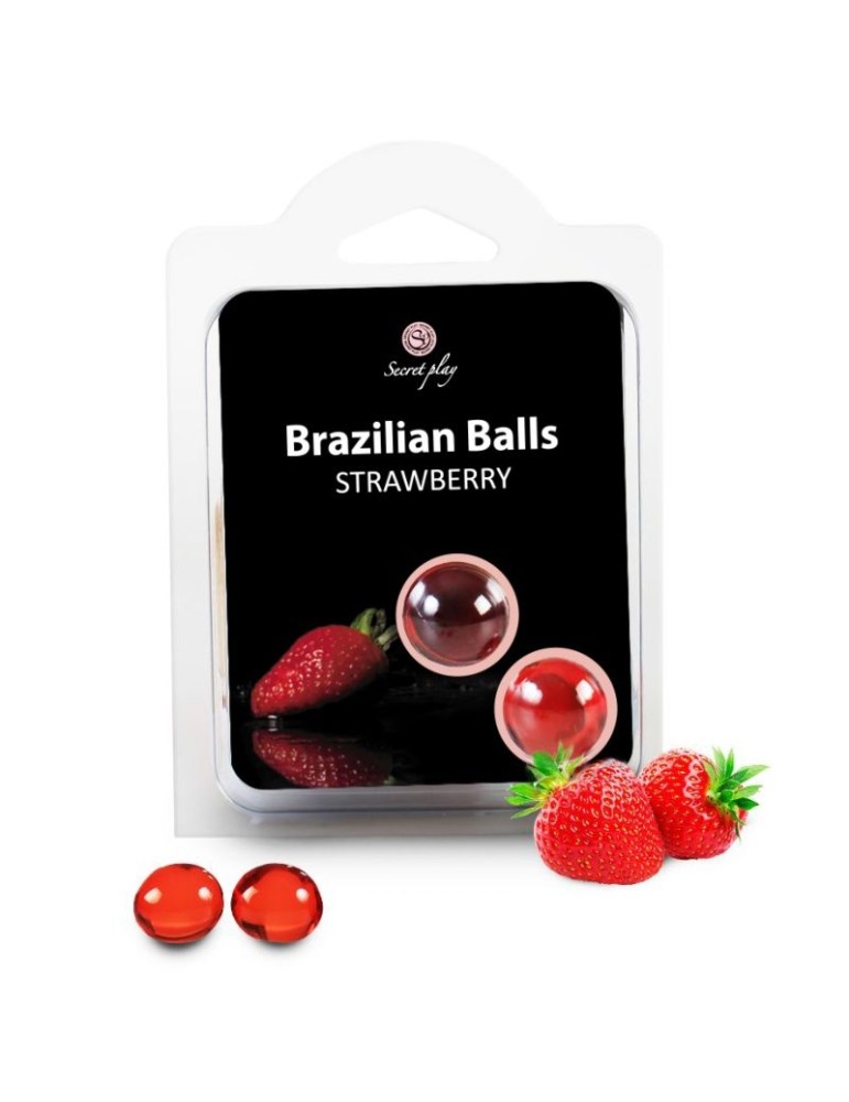 boules brésiliennes fraises set 2 boules