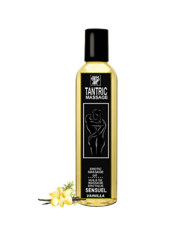 eros-art huile de massage tantrique naturelle et aphrodisiaque vanille 200 ml