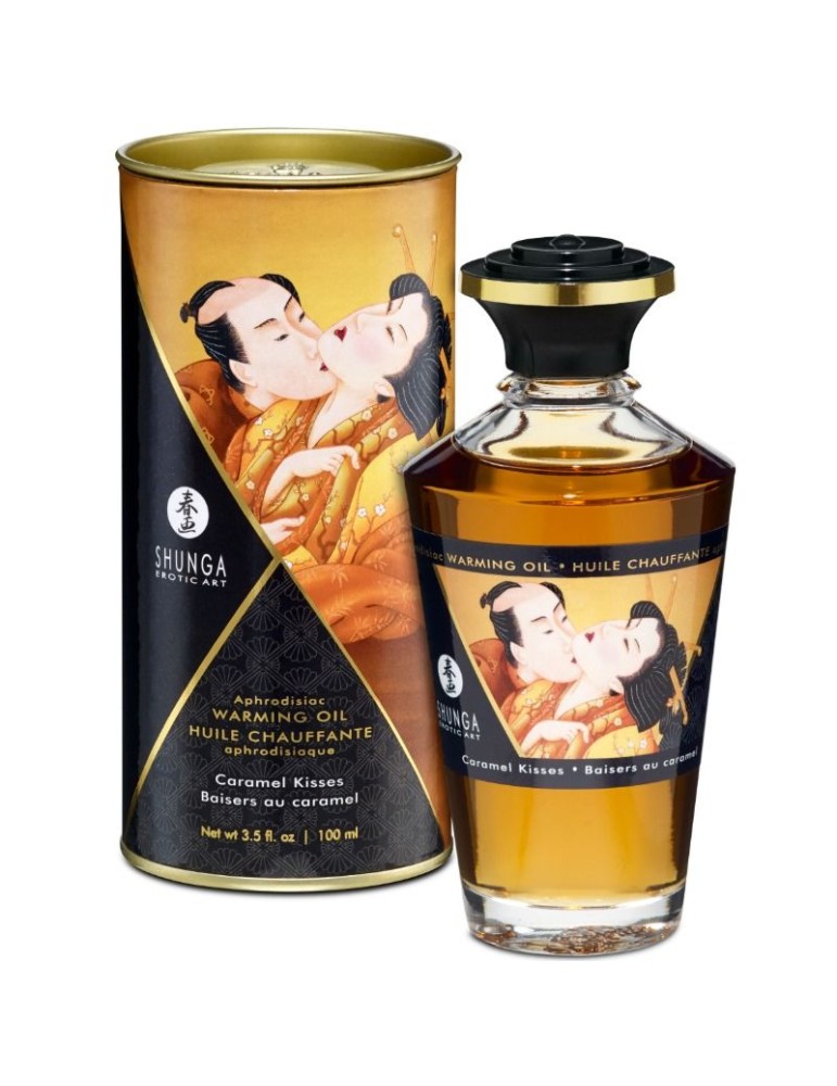 massage à l'huile de shunga saveur de bonbon effet chaleur 100 ml