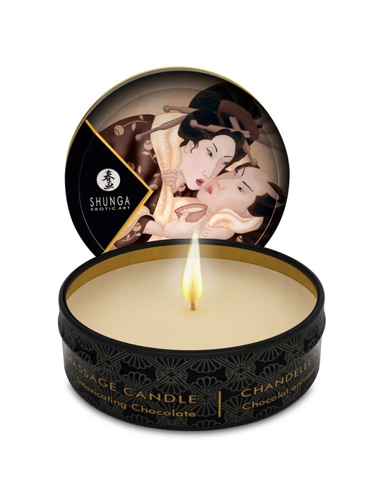 bougie de massage au chocolat shunga mini caress by candelight 30ml