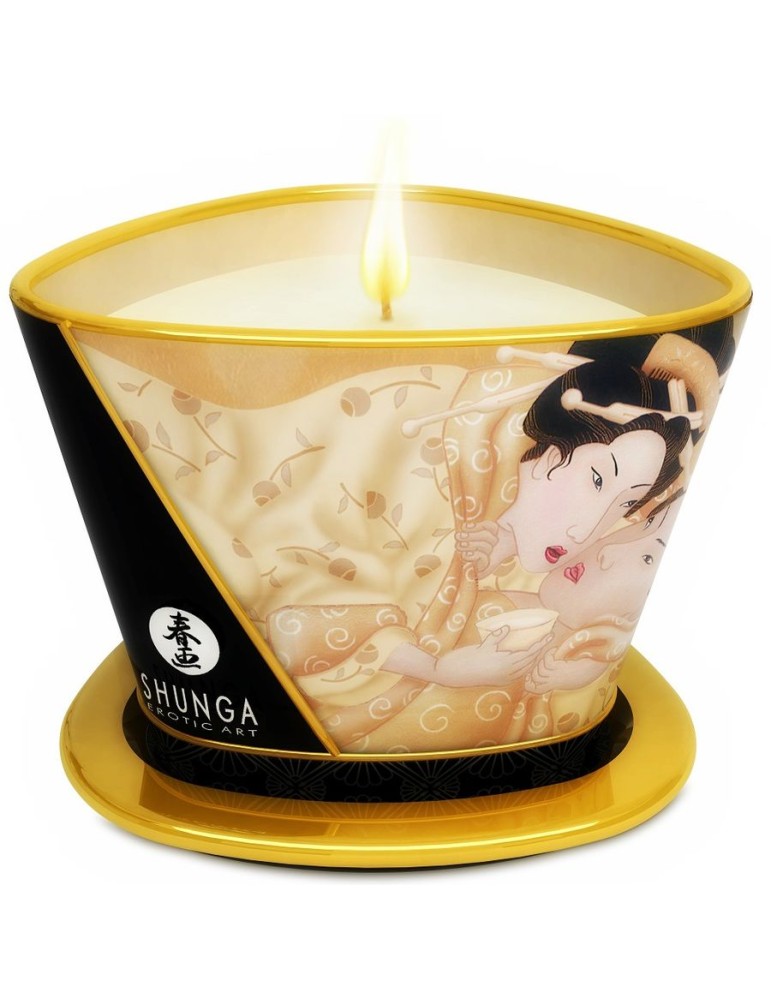 shunga mini caresse à la bougie bougie de massage vanille 170ml