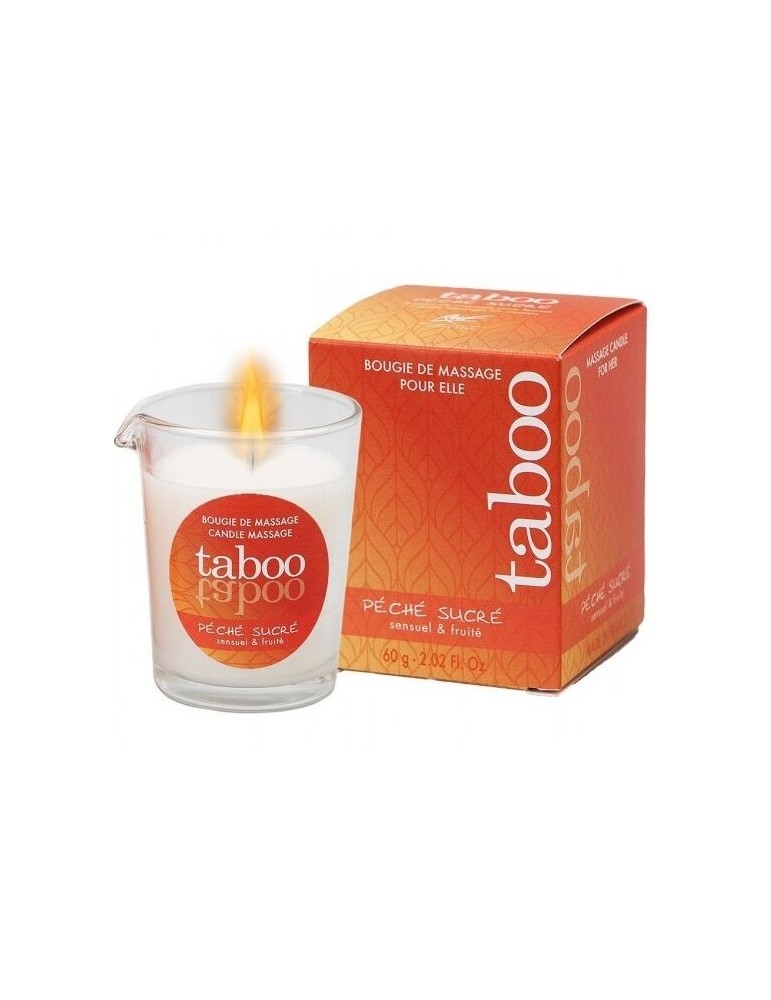 bougie de massage tabou pour son parfum peche sucre nectarine