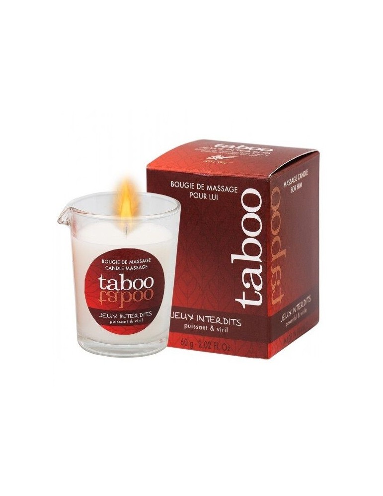 bougie de massage tabou pour lui jeux interdits parfum lichen sauvage
