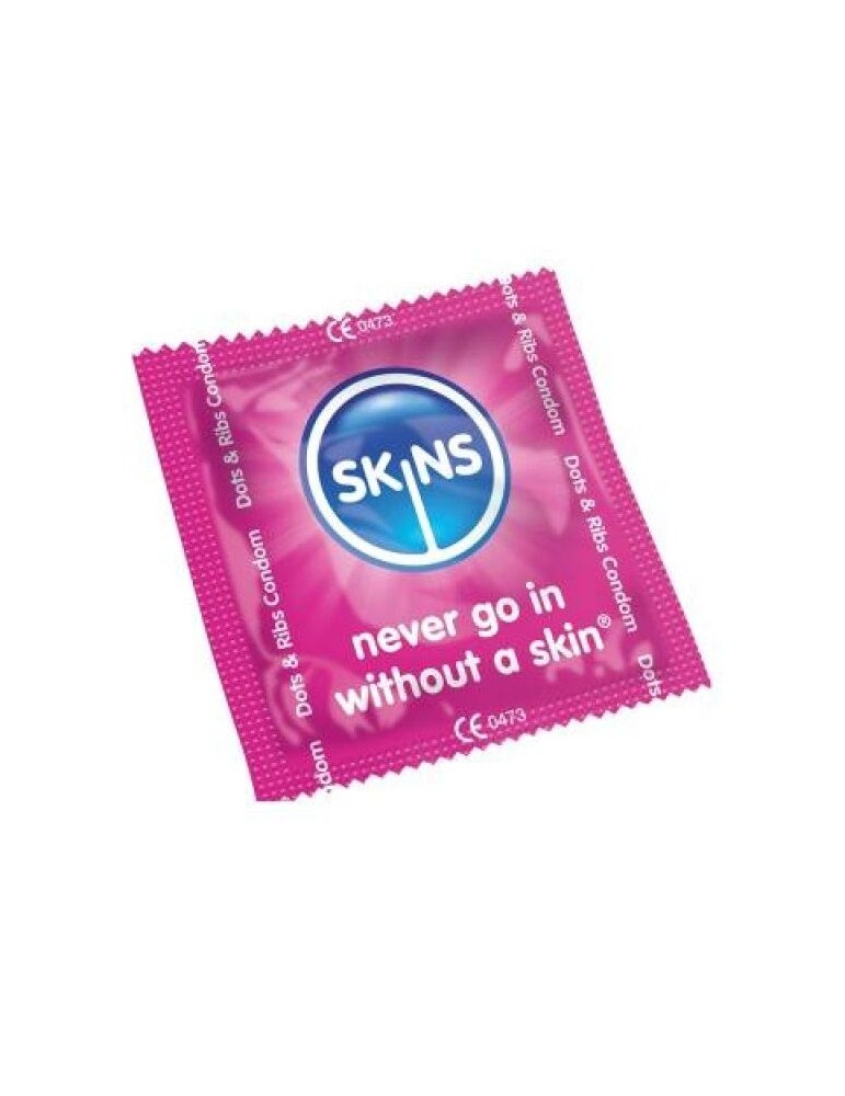 peaux de préservatif sachet à pois et rainures 500 unités