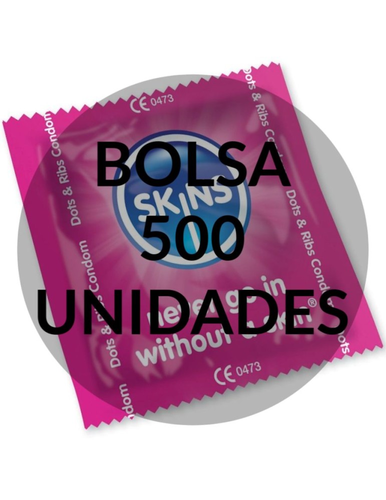 peaux de préservatif sachet à pois et rainures 500 unités_2