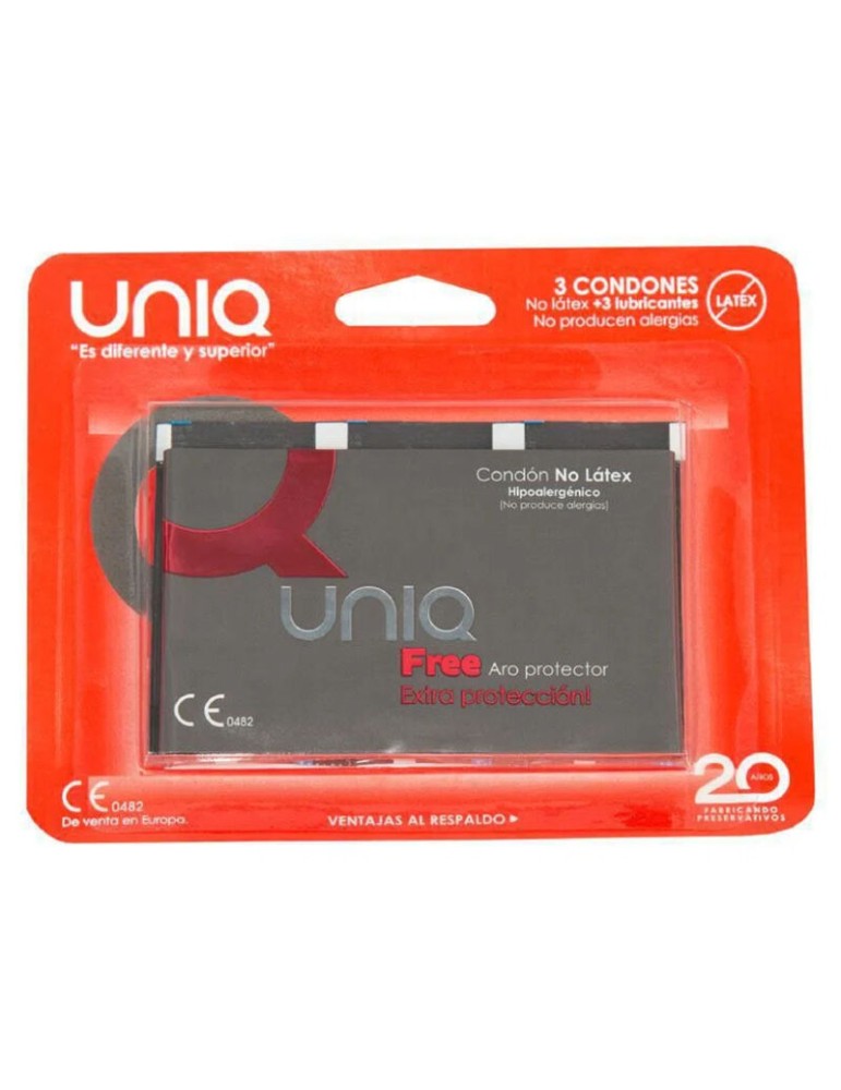 anneau protecteur de préservatif uniq free sans latex 3 u.