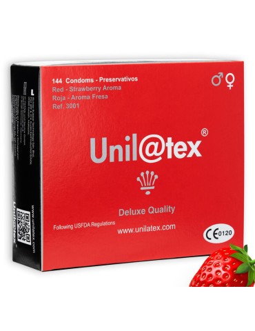 préservatifs unilatex rouge / fraise 144 unités