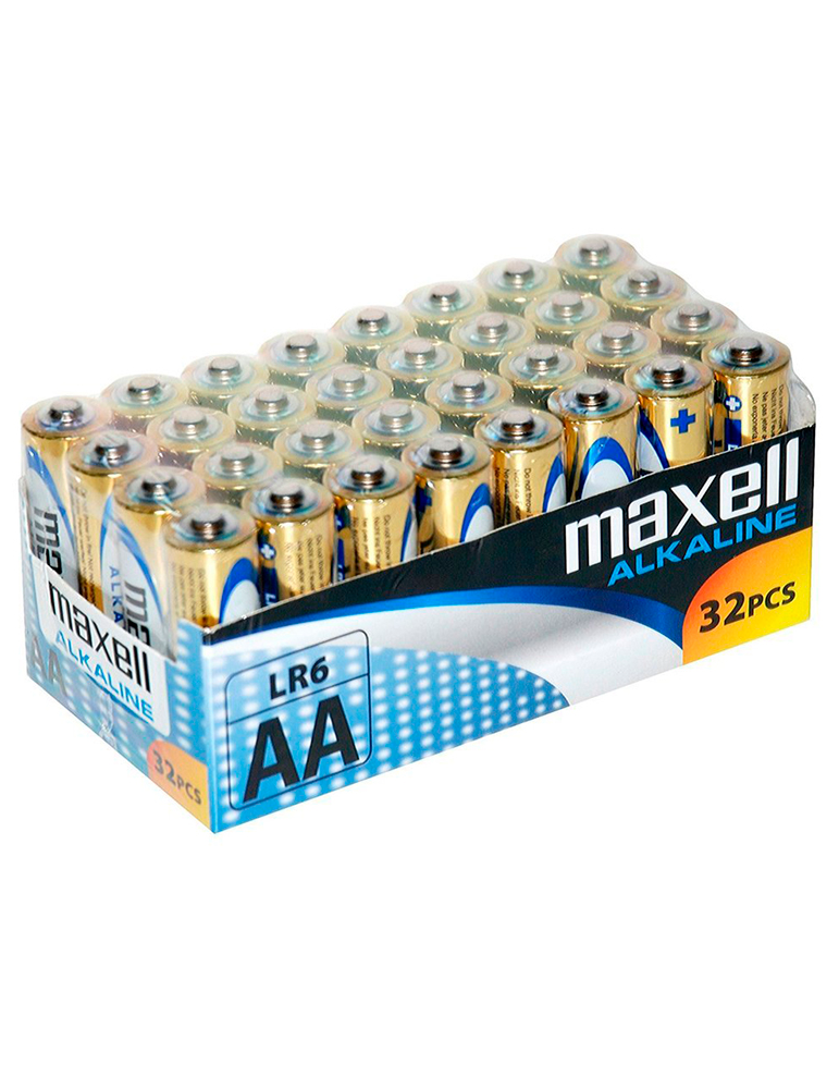 batterie alcaline maxell aa lr6 pack * 32 piles
