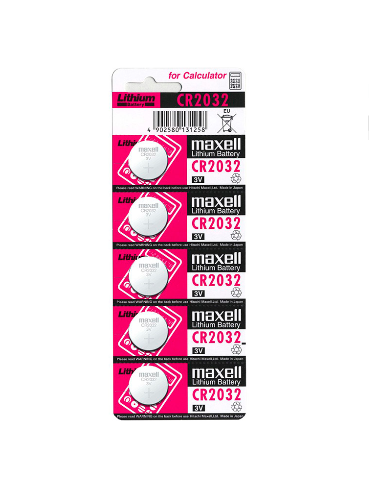 pile bouton au lithium maxell cr2032 3v blister * 5