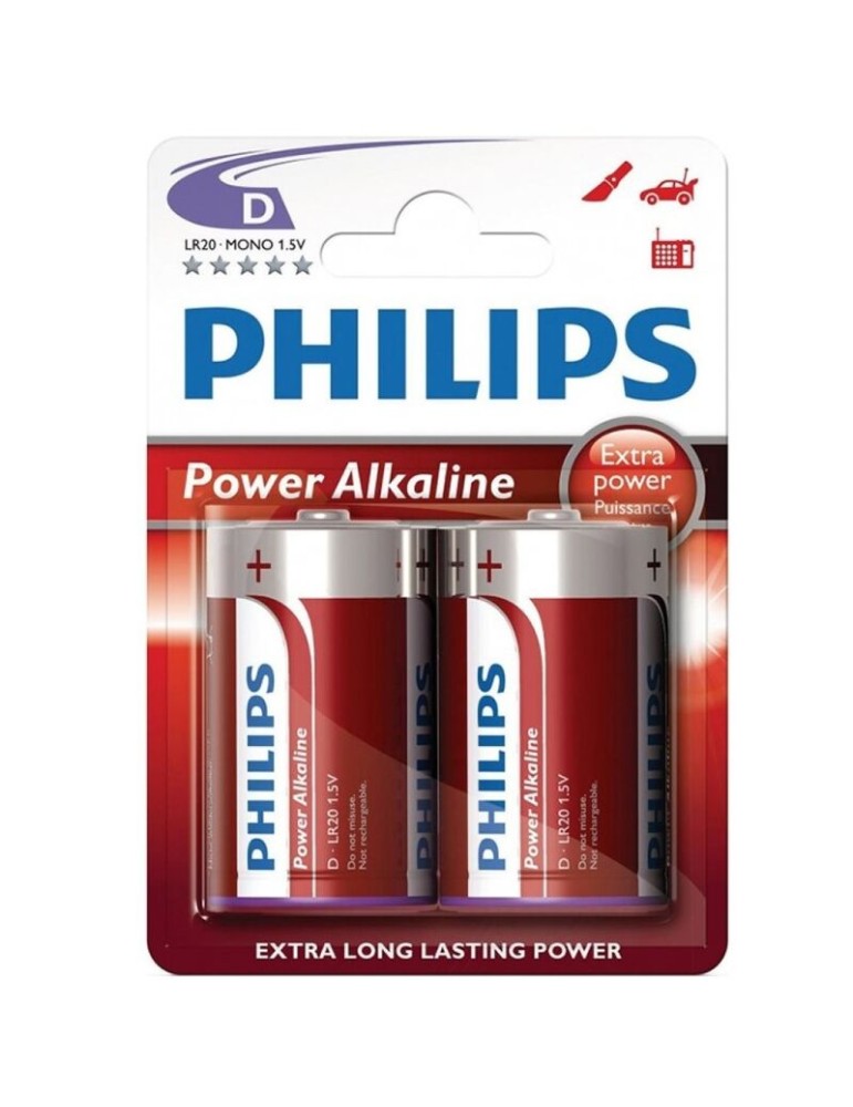 pile alcaline philips power d lr20 blister * 2