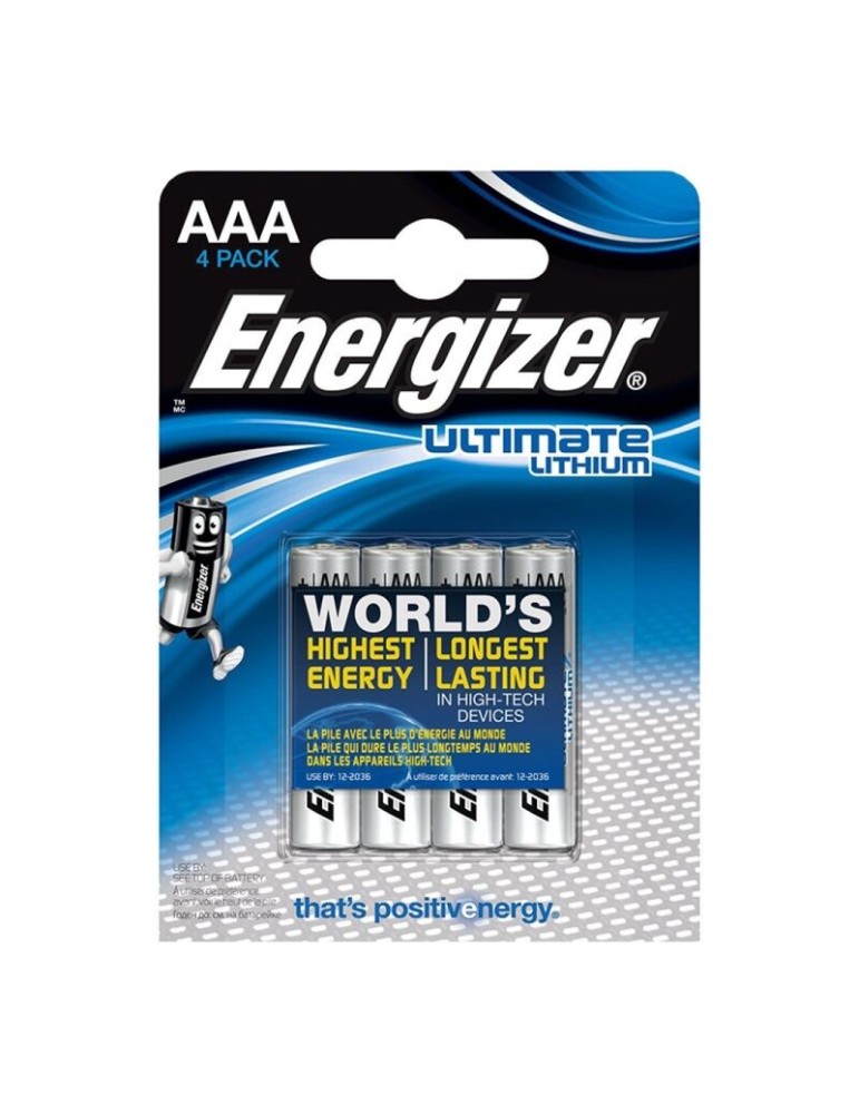 energizer ultime batterie au lithium au lithium aaa l92 lr03 1,5v blister * 4