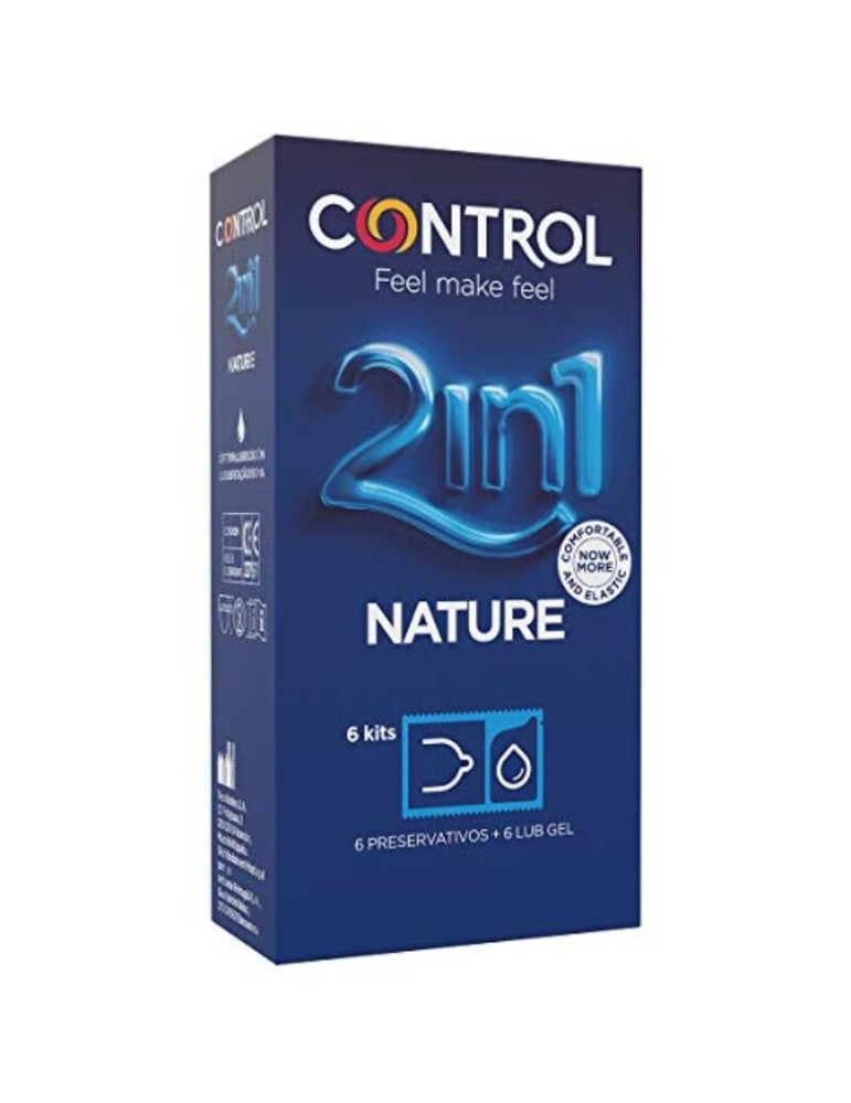 control duo natura 2-1 préservatif + gel 6 unités