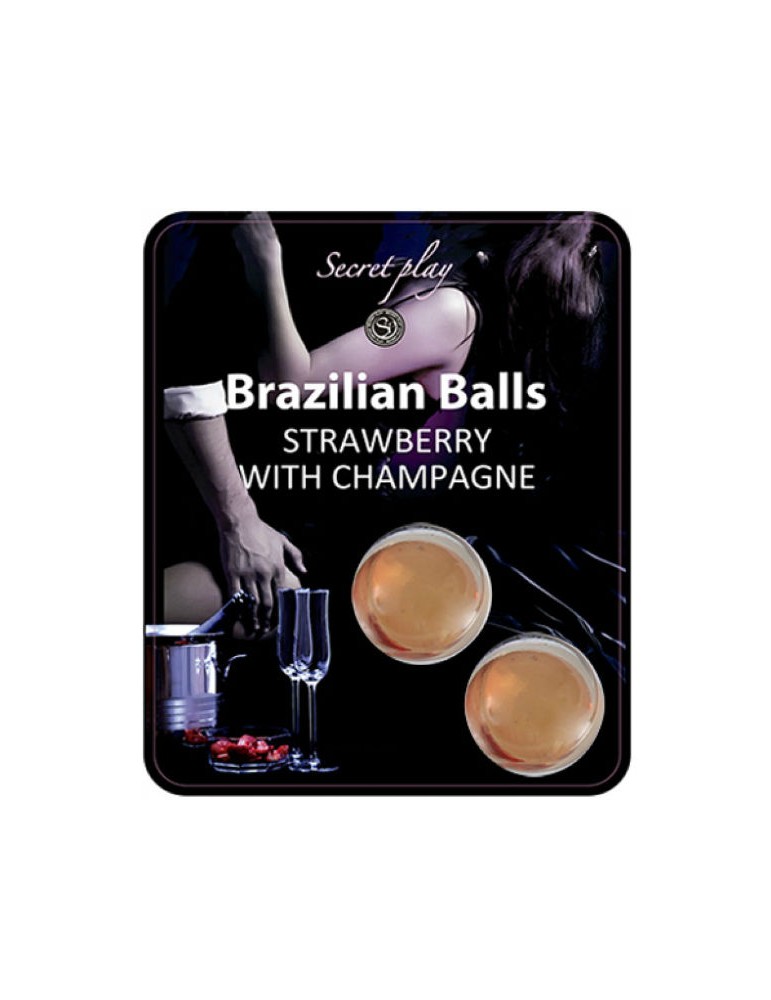 set 2 boules de fraises brésiliennes au cava