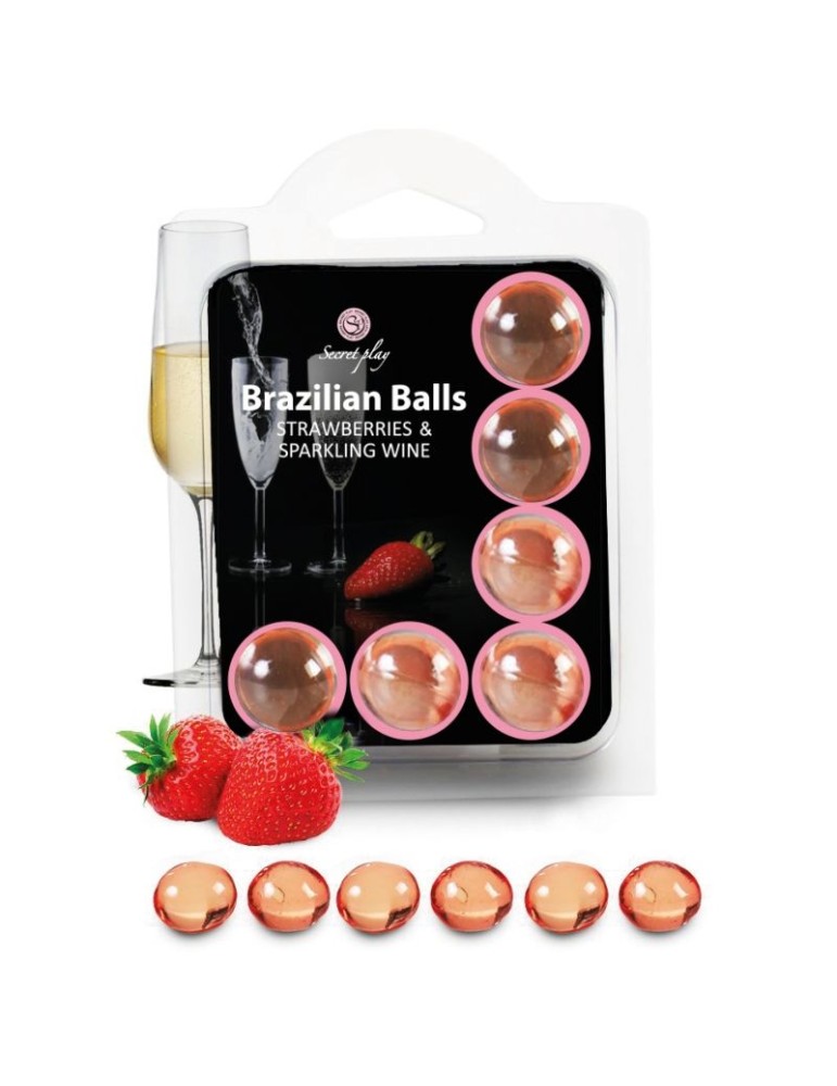 secretplay set 6 boules brésiliennes fraises au cava