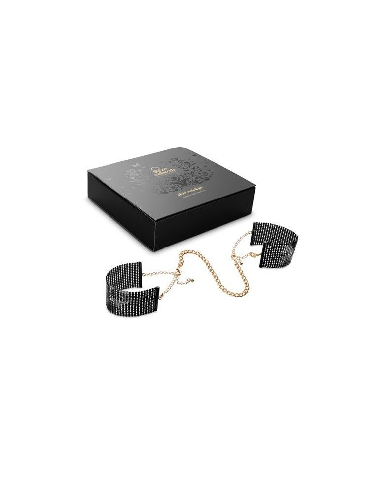 menottes en maille de métal noir métallisé desir._4