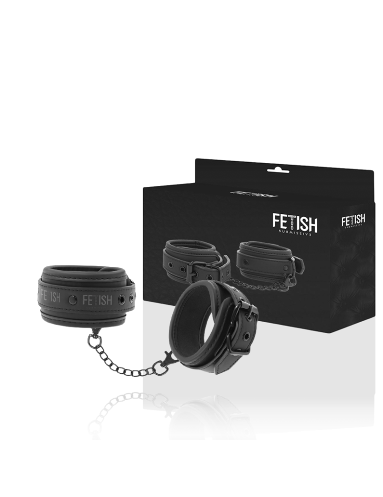 fétiche soumis menottes chevilles cuir vegan