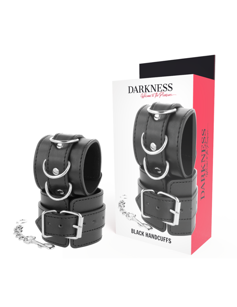 menottes en cuir réglables obscurité noir