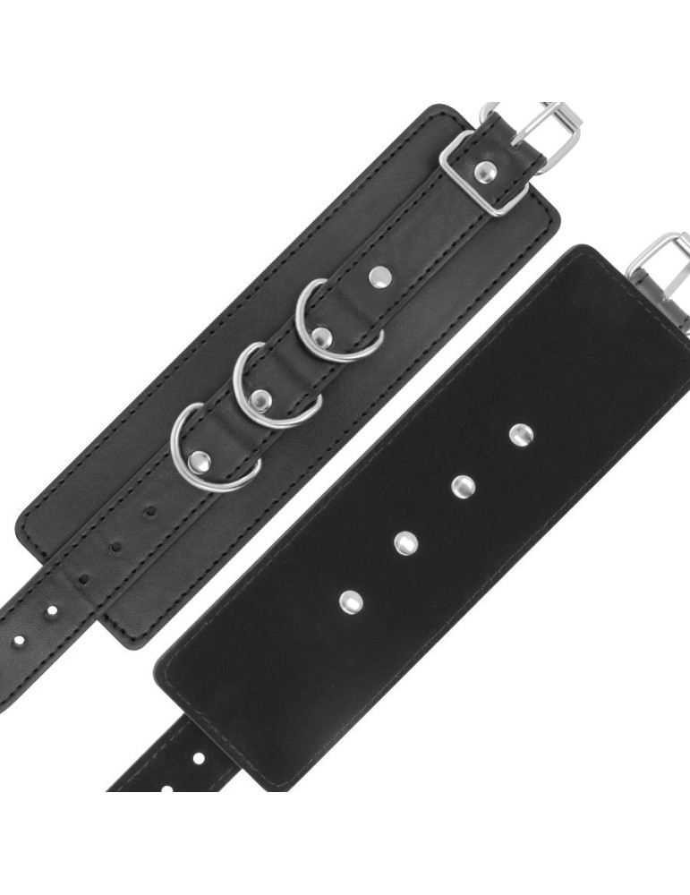 menottes en cuir réglables obscurité noir_4