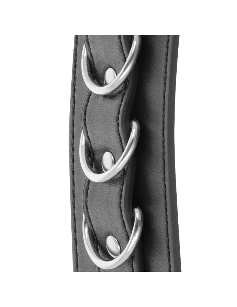 menottes en cuir obscurité chevilles réglables noir_4