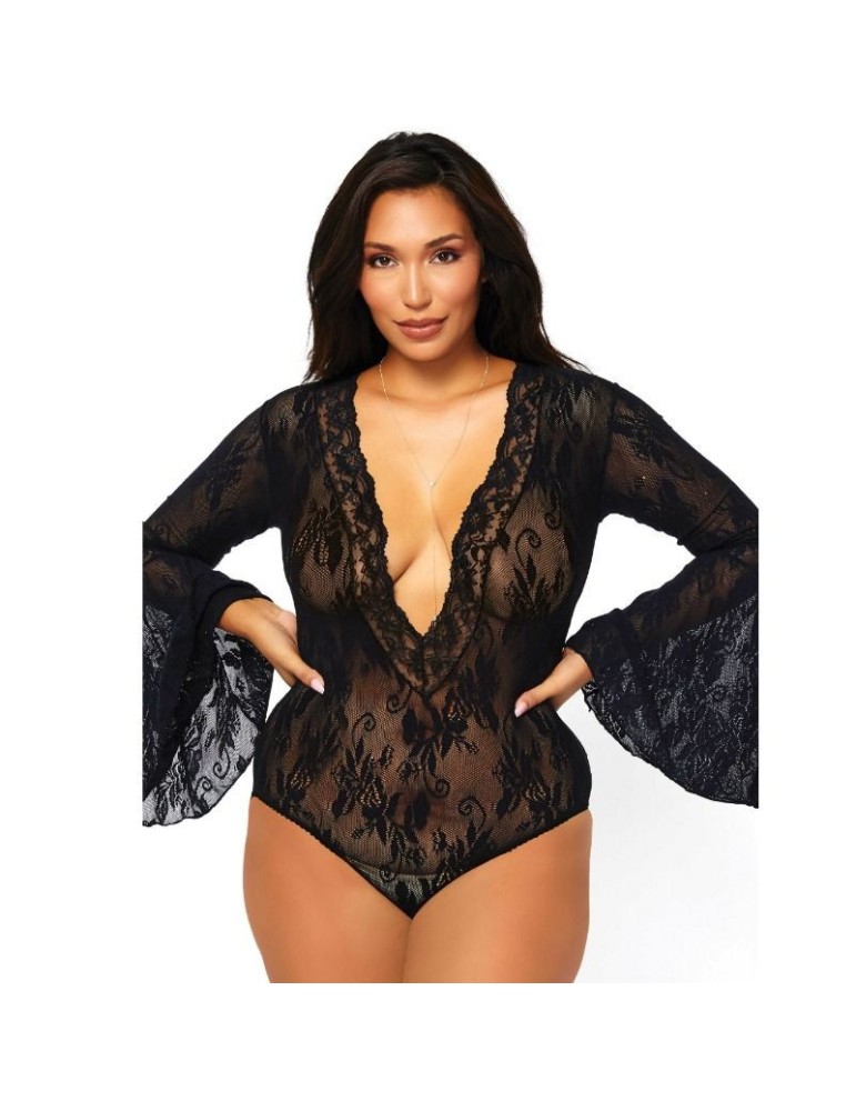 body avenue de la jambe corps résille manches longues grande taille