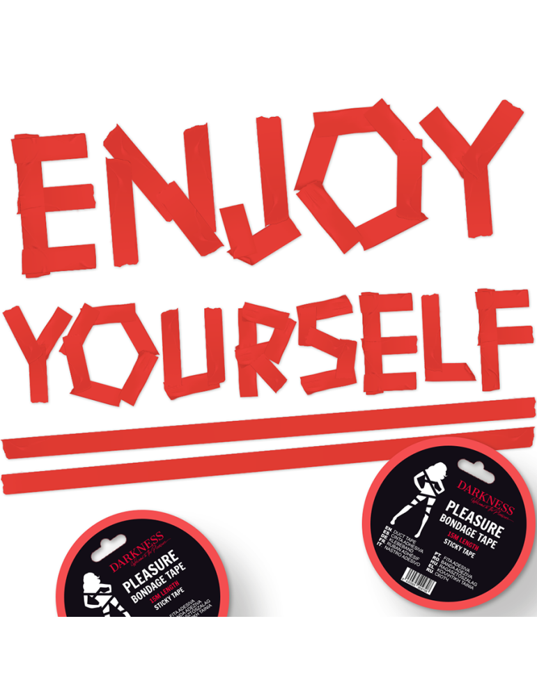 noir bondage ruban adhésif rouge 15m