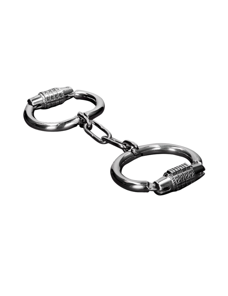 menottes rigides en métal avec fermoir combiné