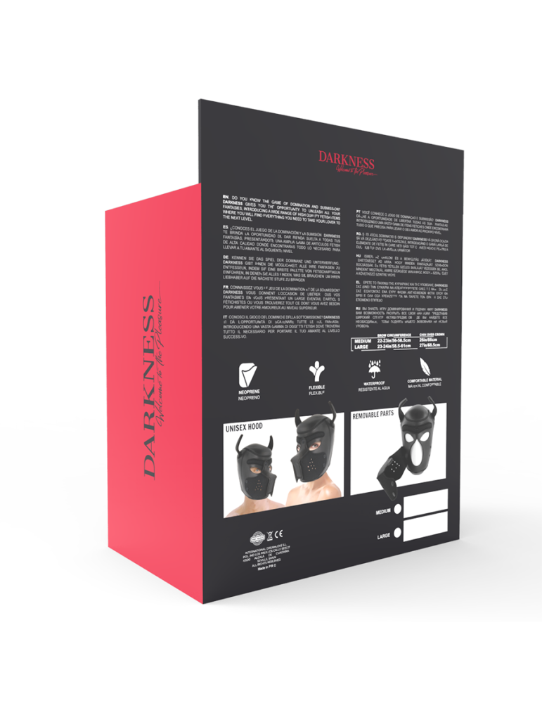 masque pour chien en néoprène obscurité avec museau amovible l_7