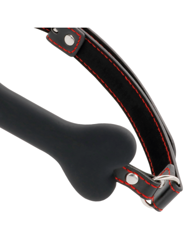 bâillon en silicone noir en os noir_3