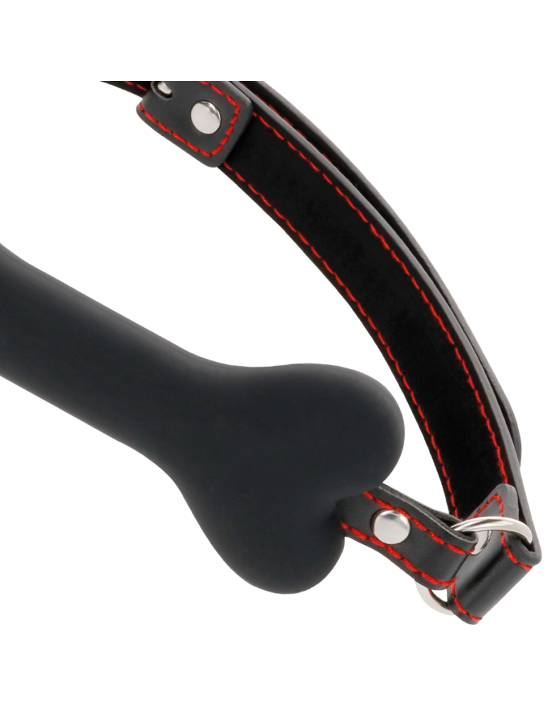 bâillon en silicone noir en os noir_3