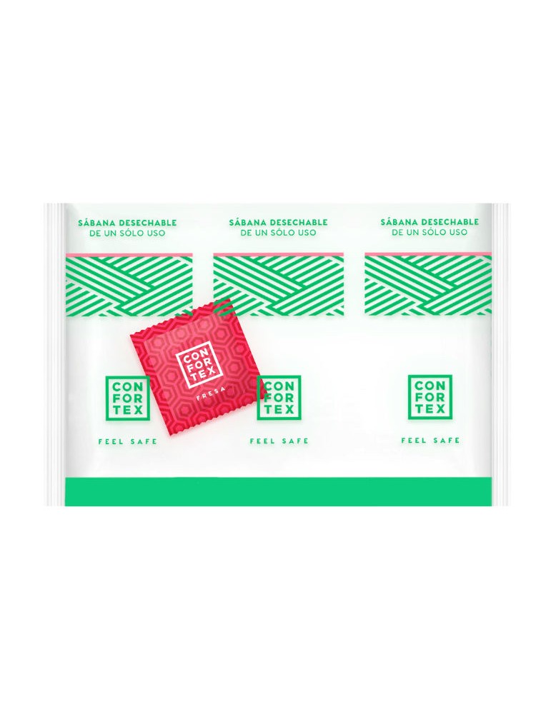 draps hygiéniques jetables confortex individuel + préservatif fraise