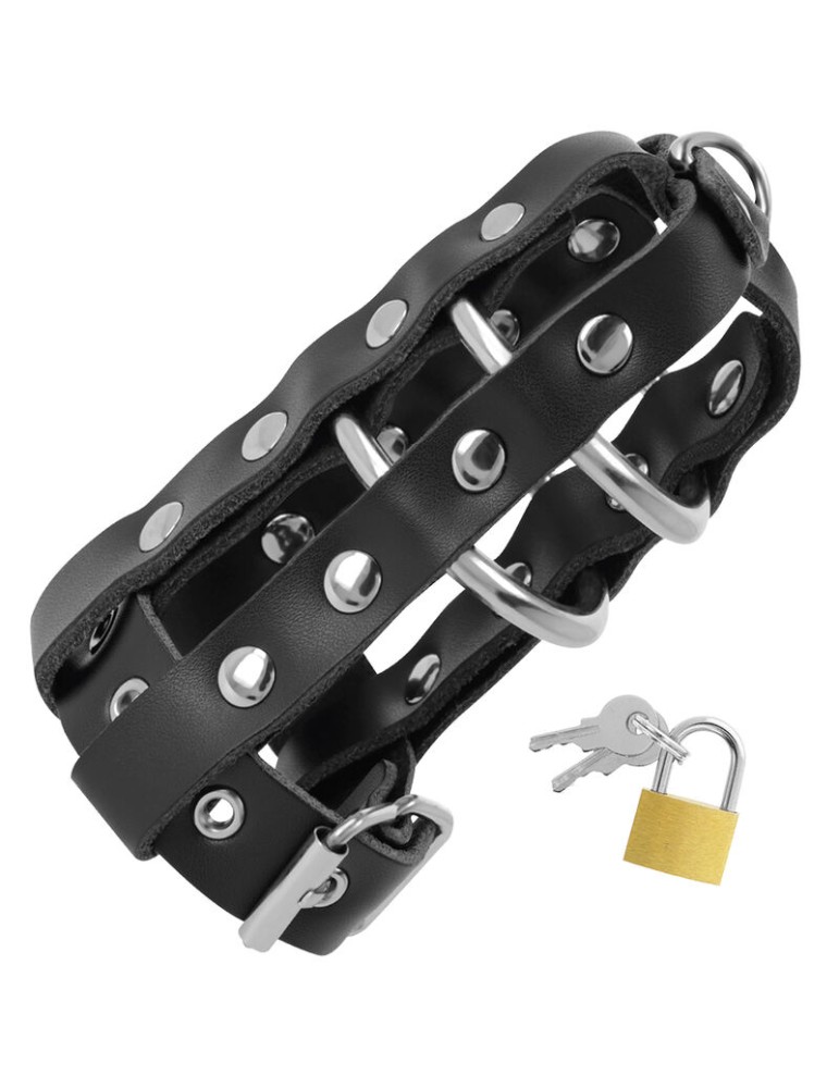 cuir de chasteté cage obscurité avec cadenas_2